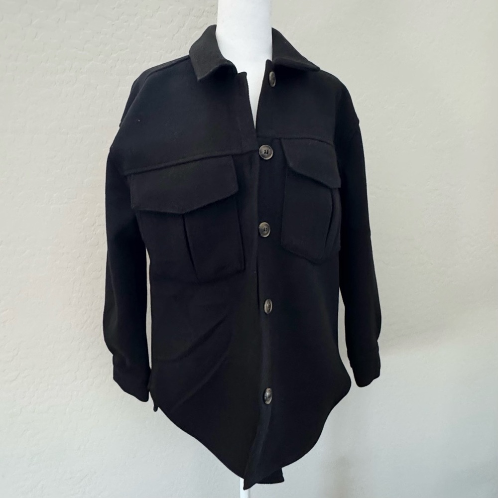 Love Tree Black Shirt Jacket